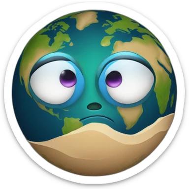 planet earth with esoteric face with one eye sticker