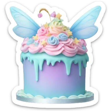 Fairy pastel cake sticker
