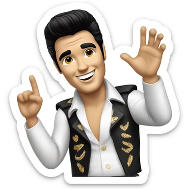 Elvis saying thank you sticker
