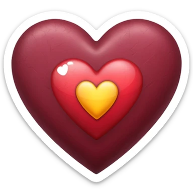 Corazón de color vinotinto sticker