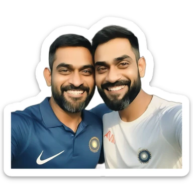 Ms dhoni with virat Kohli  sticker