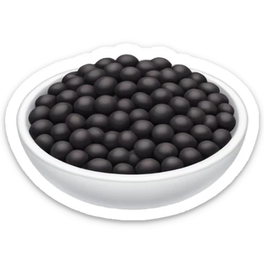 6 black lentils, simple, clear, round, shiny sticker