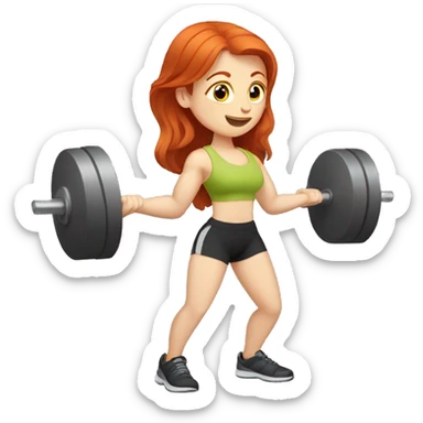 redhead lifting weights sticker