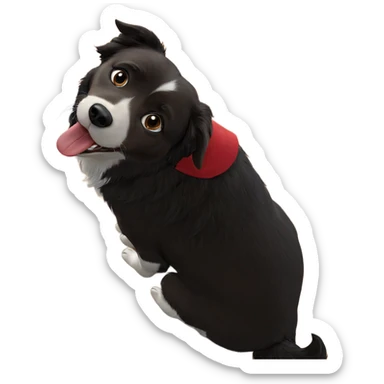 dog on wooden floor sticker