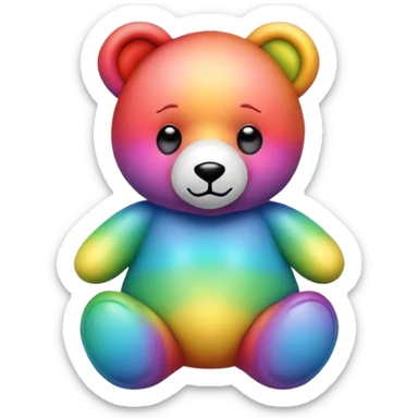 Rainbow teddy bear  sticker
