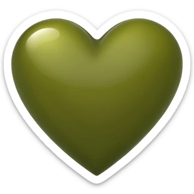 olive green heart emoji but look like normal emoji heart sticker