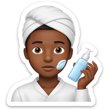 black boy doing his skincare sticker