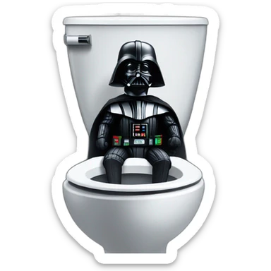 darth vader sat on the toilet sticker