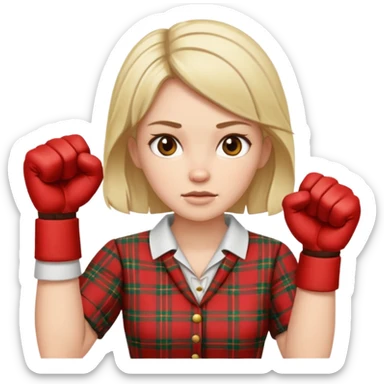 Scottish woman with fists up sticker