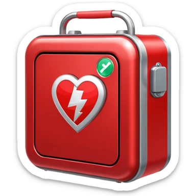 AED box, sparkling highlights sticker