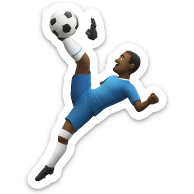 Footballer scoring an overhead kick sticker