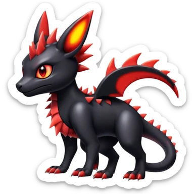 Shiny Edgy Cute Guilmon-Umbreon-Salandit-hybrid sticker