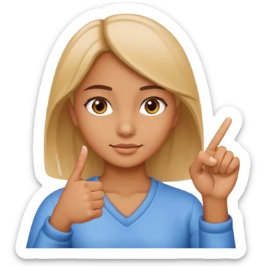 Girl tapping pointer finger and thumb  sticker