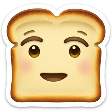 A regular toast without smile inside. sticker