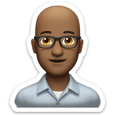 Bald husband with glasses sticker