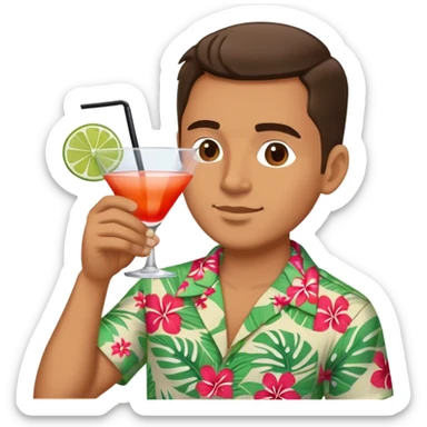 man sipping cocktail sticker