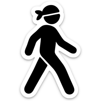 walking person in durag sticker