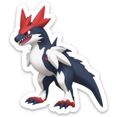 Cute cool black red nargacuga-garchomp-zangoose-Quilava animal hybrid Fakemon full body sticker