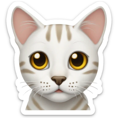 White bengal cat sticker