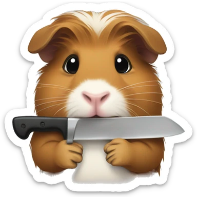 guinea pig holding a knife sticker