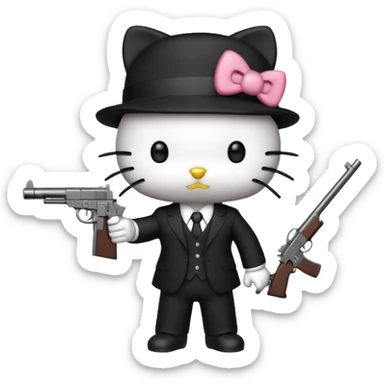 Gangster hello kitty sticker
