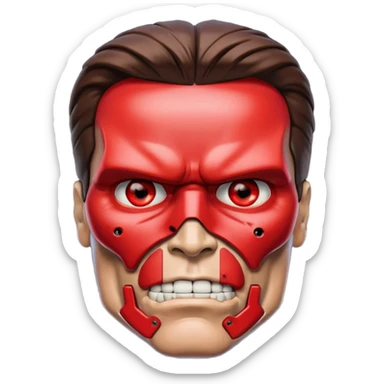 half face metal Terminator Arnold Schwarzenegger Red eyed  sticker