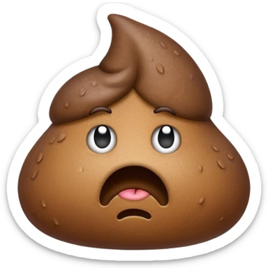 sad disappointed poop character sticker