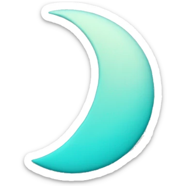 Cyan colour cresent moon sticker