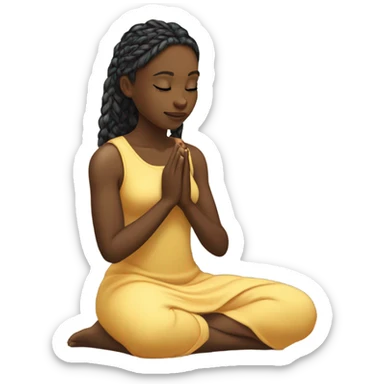 Black girl praying on knees sticker
