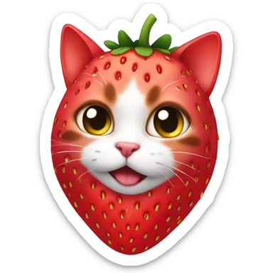 strawberry cat sticker