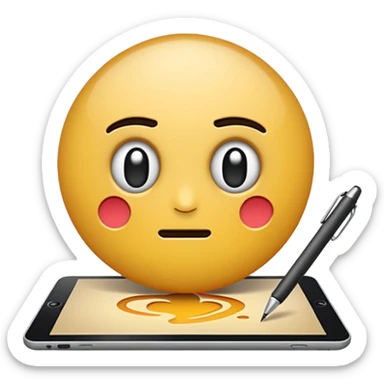 wacom and pen drawing sticker