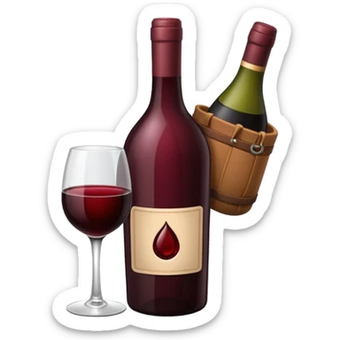 Emojis de vinho vermelho, bolsa, sticker
