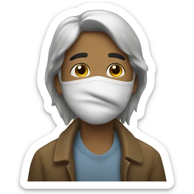 Una cara triste fumando  sticker