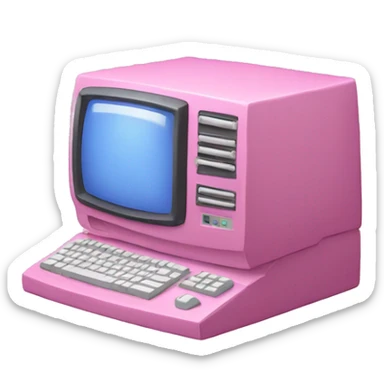 Pink computer  sticker