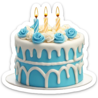 Birthday cake blue sticker
