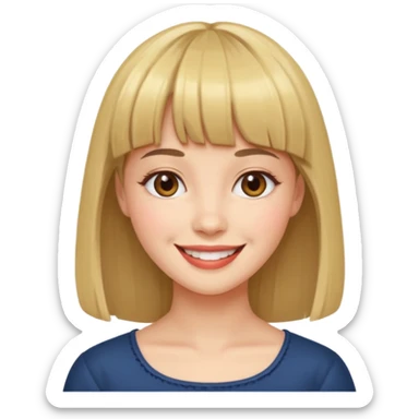 feminine and with bangs   sticker