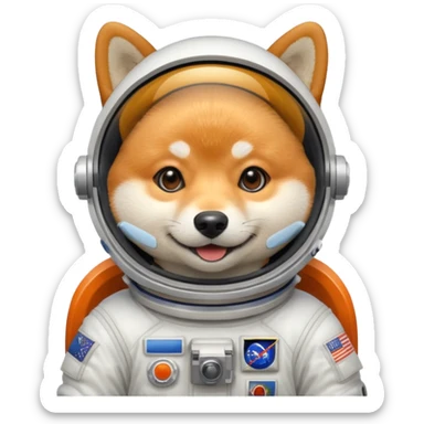 shiba dog astronaut sticker