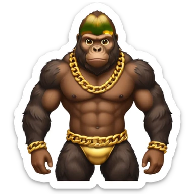 Gorilla con cadenas de oro sticker