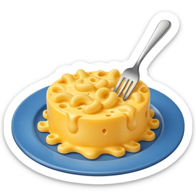 macaroni and cheese with a fork sticker