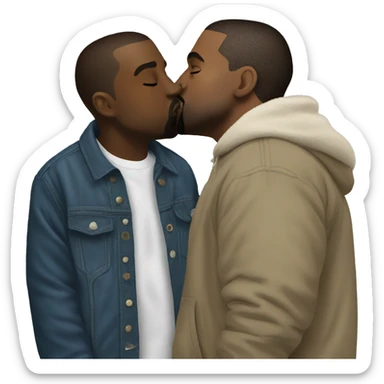 kanye west kissing kanye west sticker