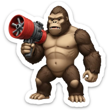 King Kong with Heavy's minigun from hit game TF2 sticker