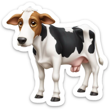 Cow with a beagle head  sticker