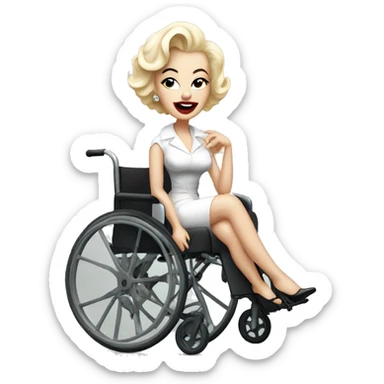Marilyn Monroe in a wheelchair sticker
