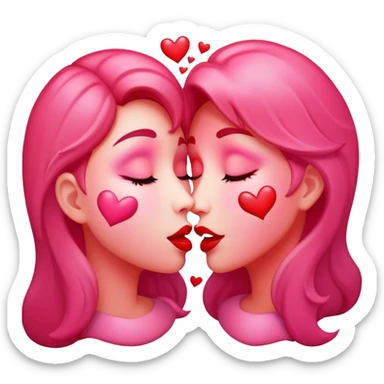 passionate kiss with hearts sticker