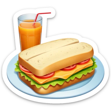 picnic with sandwiche and juice sticker