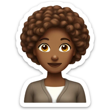 african american lady with long brown brai sticker