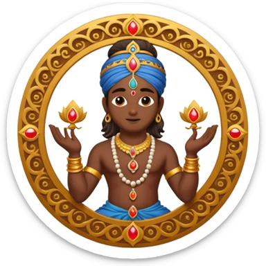 Made an emoji with surdarshan chakrr in krishna hand sticker