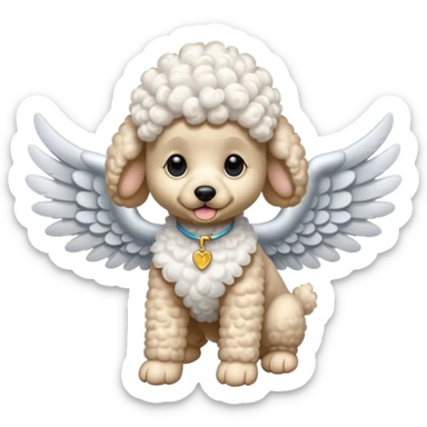 Perro french poodle con alas sticker