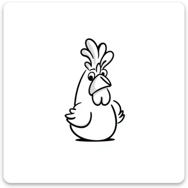 Hei Hei rooster from Moana with tall comb and confused expression sticker