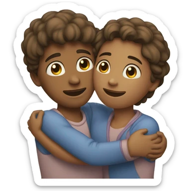 two people hugging each other  sticker